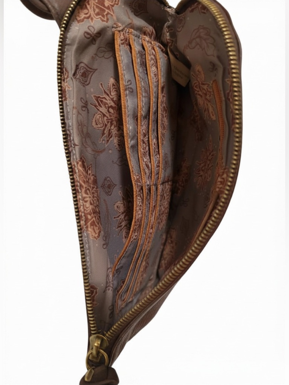 HOBO Brown Pebbled Leather Wristlet Clutch with Tassel Ring Handle - Picture 3 of 11